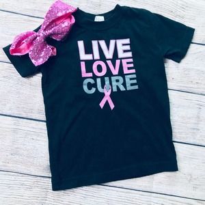 Toddler 2T Breast Cancer Ribbon Tee&Bow